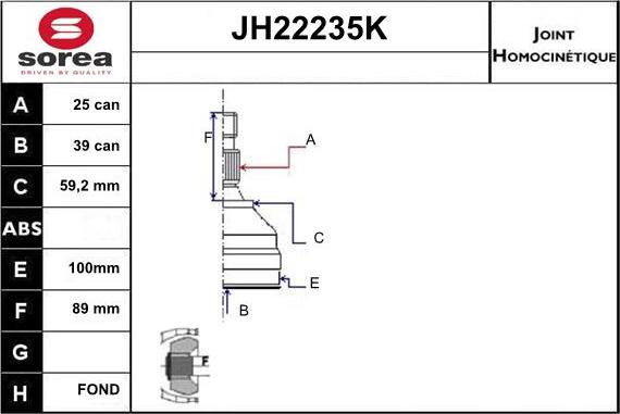 Sera JH22235K - Nivelsarja, vetoakseli inparts.fi