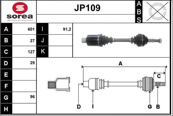 Sera JP109 - Vetoakseli inparts.fi