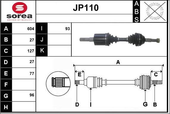 Sera JP110 - Vetoakseli inparts.fi