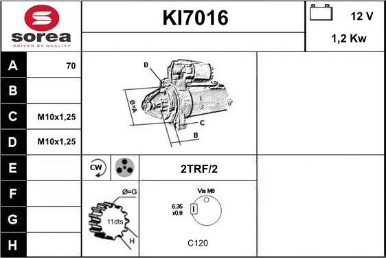 Sera KI7016 - Käynnistinmoottori inparts.fi
