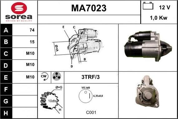 Sera MA7023 - Käynnistinmoottori inparts.fi