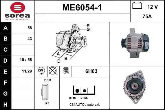 Sera ME6054-1 - Laturi inparts.fi