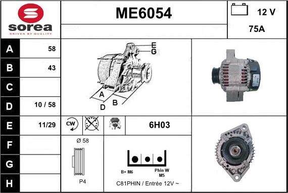 Sera ME6054 - Laturi inparts.fi