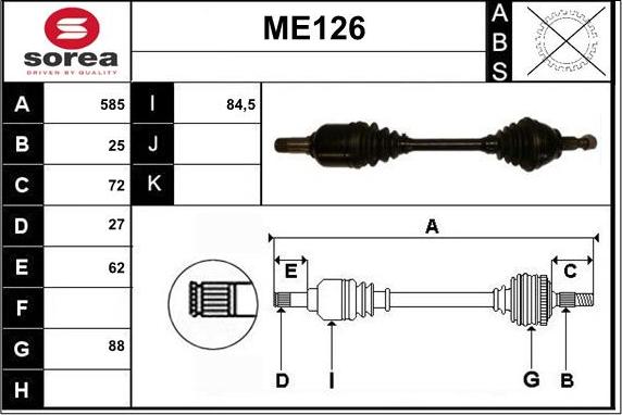 Sera ME126 - Vetoakseli inparts.fi