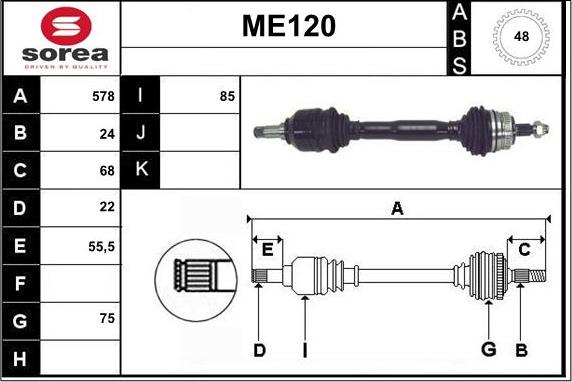 Sera ME120 - Vetoakseli inparts.fi