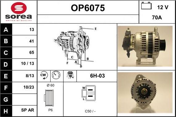 Sera OP6075 - Laturi inparts.fi