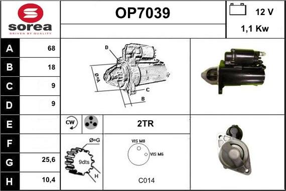 Sera OP7039 - Käynnistinmoottori inparts.fi