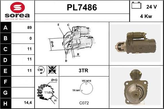 Sera PL7486 - Käynnistinmoottori inparts.fi