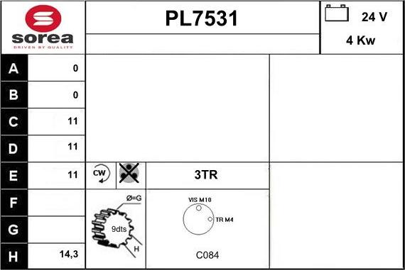 Sera PL7531 - Käynnistinmoottori inparts.fi