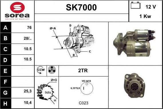 Sera SK7000 - Käynnistinmoottori inparts.fi