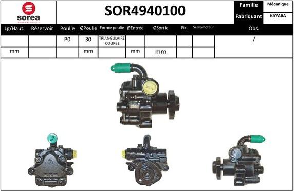 Sera SOR4940100 - Hydrauliikkapumppu, ohjaus inparts.fi