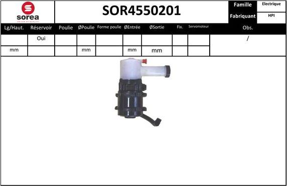 Sera SOR4550201 - Hydrauliikkapumppu, ohjaus inparts.fi