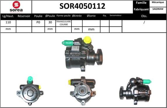 Sera SOR4050112 - Hydrauliikkapumppu, ohjaus inparts.fi