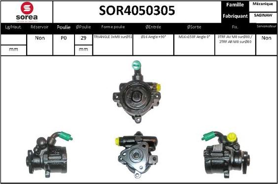 Sera SOR4050305 - Hydrauliikkapumppu, ohjaus inparts.fi