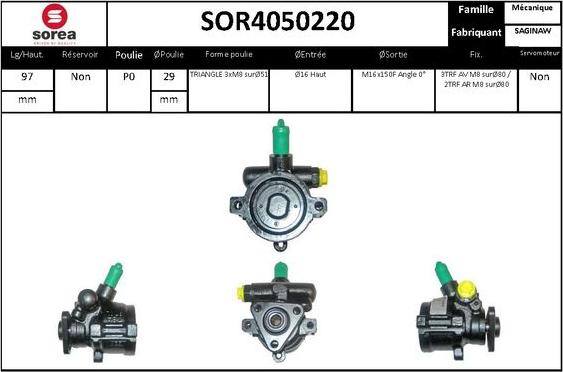 Sera SOR4050220 - Hydrauliikkapumppu, ohjaus inparts.fi