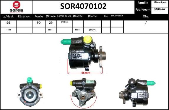 Sera SOR4070102 - Hydrauliikkapumppu, ohjaus inparts.fi