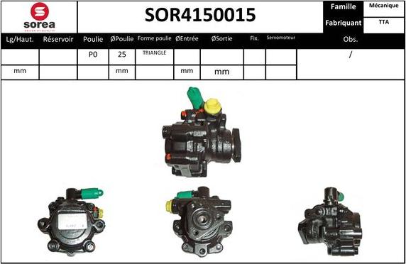 Sera SOR4150015 - Hydrauliikkapumppu, ohjaus inparts.fi