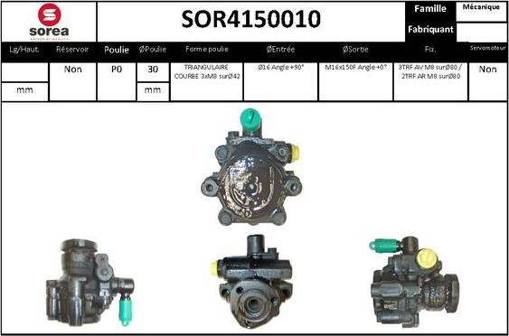 Sera SOR4150010 - Hydrauliikkapumppu, ohjaus inparts.fi