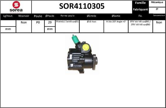 Sera SOR4110305 - Hydrauliikkapumppu, ohjaus inparts.fi