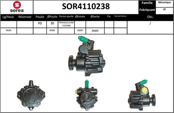 Sera SOR4110238 - Hydrauliikkapumppu, ohjaus inparts.fi