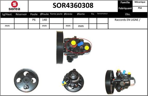 Sera SOR4360308 - Hydrauliikkapumppu, ohjaus inparts.fi