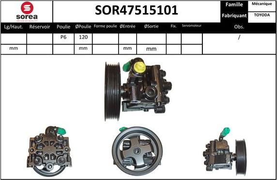 Sera SOR47515101 - Hydrauliikkapumppu, ohjaus inparts.fi