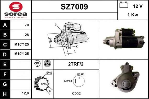 Sera SZ7009 - Käynnistinmoottori inparts.fi