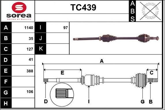 Sera TC439 - Vetoakseli inparts.fi