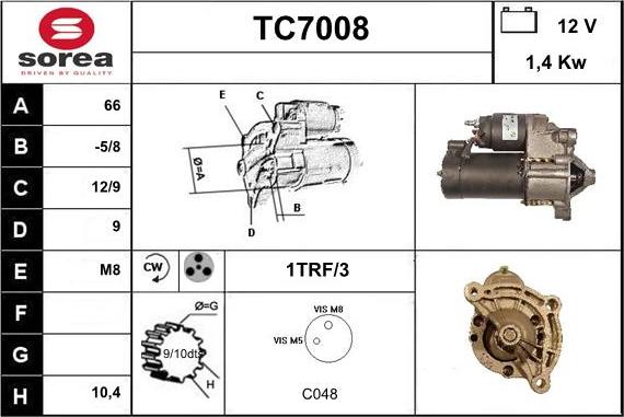 Sera TC7008 - Käynnistinmoottori inparts.fi