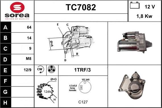 Sera TC7082 - Käynnistinmoottori inparts.fi