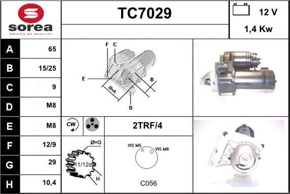 Sera TC7029 - Käynnistinmoottori inparts.fi