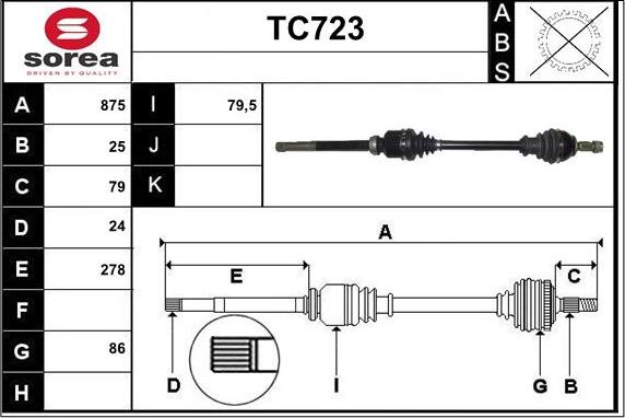 Sera TC723 - Vetoakseli inparts.fi