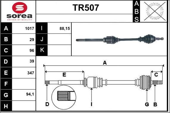 Sera TR507 - Vetoakseli inparts.fi