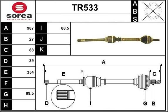 Sera TR533 - Vetoakseli inparts.fi