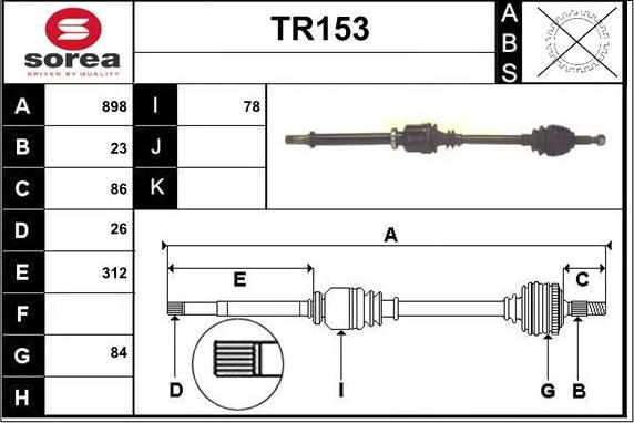 Sera TR153 - Vetoakseli inparts.fi