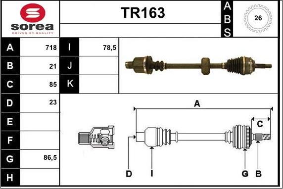 Sera TR163 - Vetoakseli inparts.fi