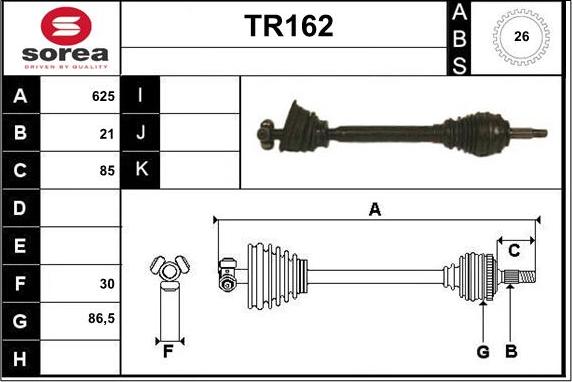 Sera TR162 - Vetoakseli inparts.fi