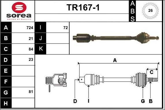 Sera TR167-1 - Vetoakseli inparts.fi