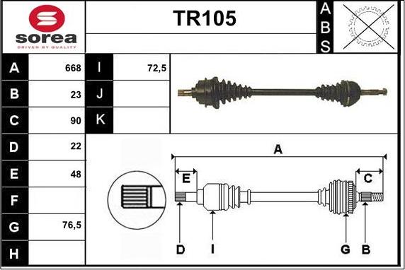 Sera TR105 - Vetoakseli inparts.fi