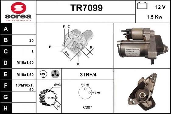 Sera TR7099 - Käynnistinmoottori inparts.fi