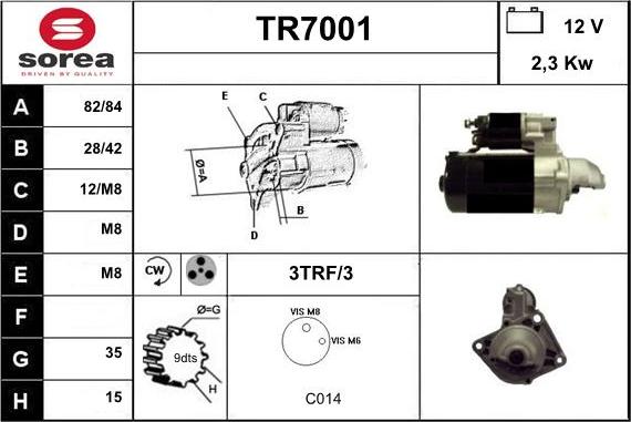Sera TR7001 - Käynnistinmoottori inparts.fi