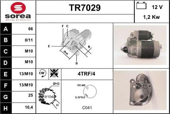 Sera TR7029 - Käynnistinmoottori inparts.fi