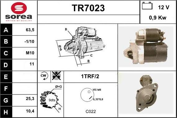 Sera TR7023 - Käynnistinmoottori inparts.fi