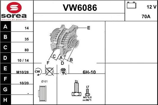 Sera VW6086 - Laturi inparts.fi