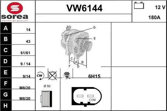 Sera VW6144 - Laturi inparts.fi