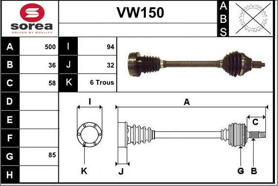 Sera VW150 - Vetoakseli inparts.fi