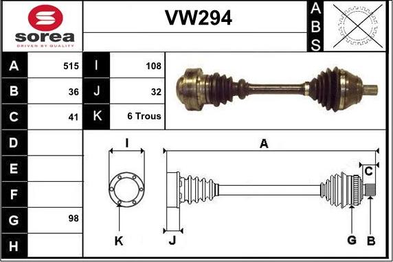 Sera VW294 - Vetoakseli inparts.fi