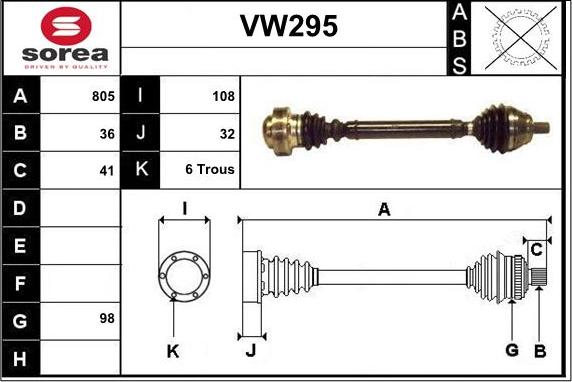 Sera VW295 - Vetoakseli inparts.fi