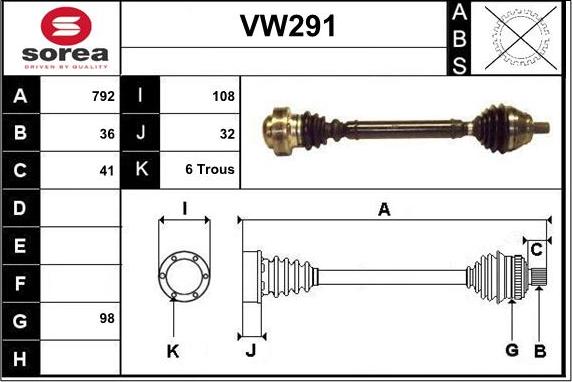 Sera VW291 - Vetoakseli inparts.fi