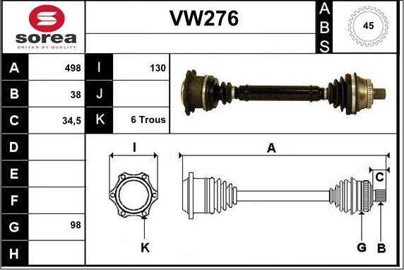 Sera VW276 - Vetoakseli inparts.fi